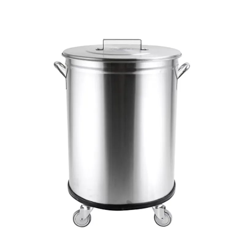 Commercial Kitchen Garbage Can - 50L 100L Stainless Steel Trash Can