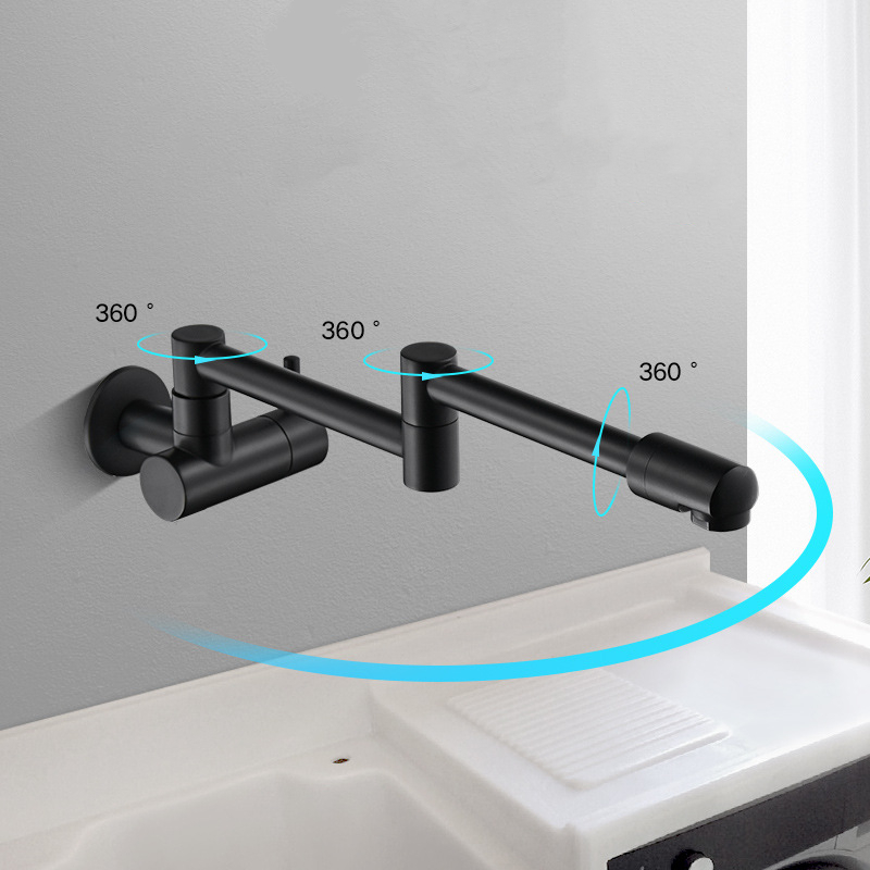 Commercial Kitchen Faucets - Silver Wall Mounted Pot Filler Faucet,