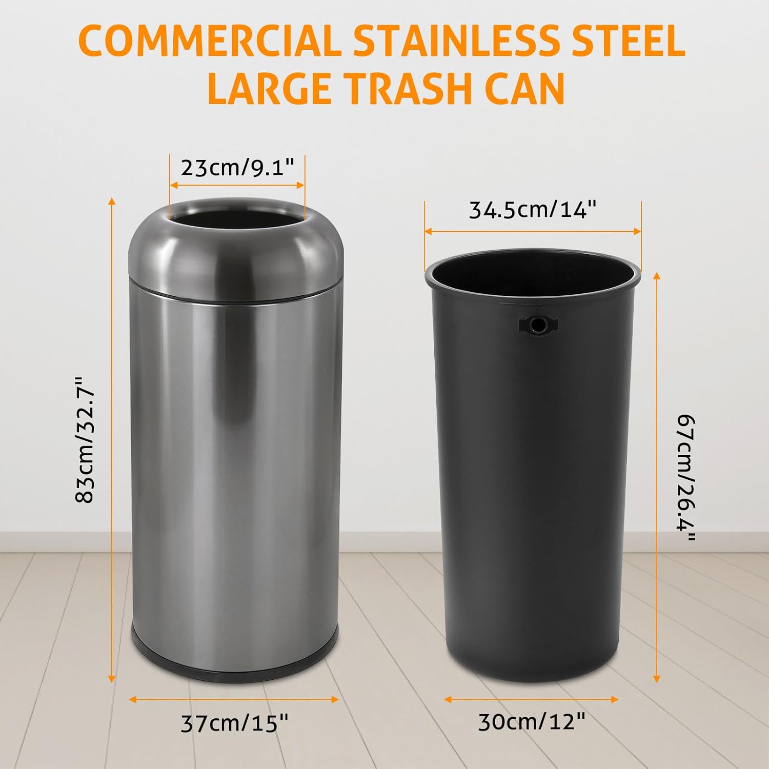 Dark‑Silver 16 Gallon Large Co - Commercial Kitchen Garbage Can review and price