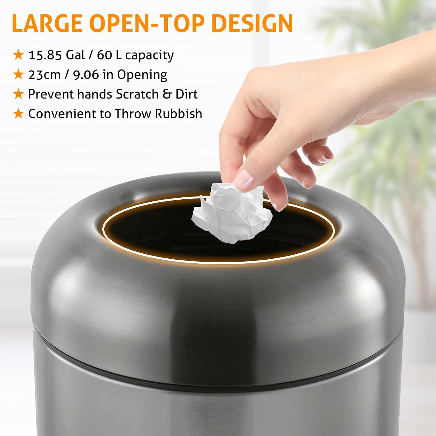 Dark‑Silver 16 Gallon Large Co - Commercial Kitchen Garbage Can review and price