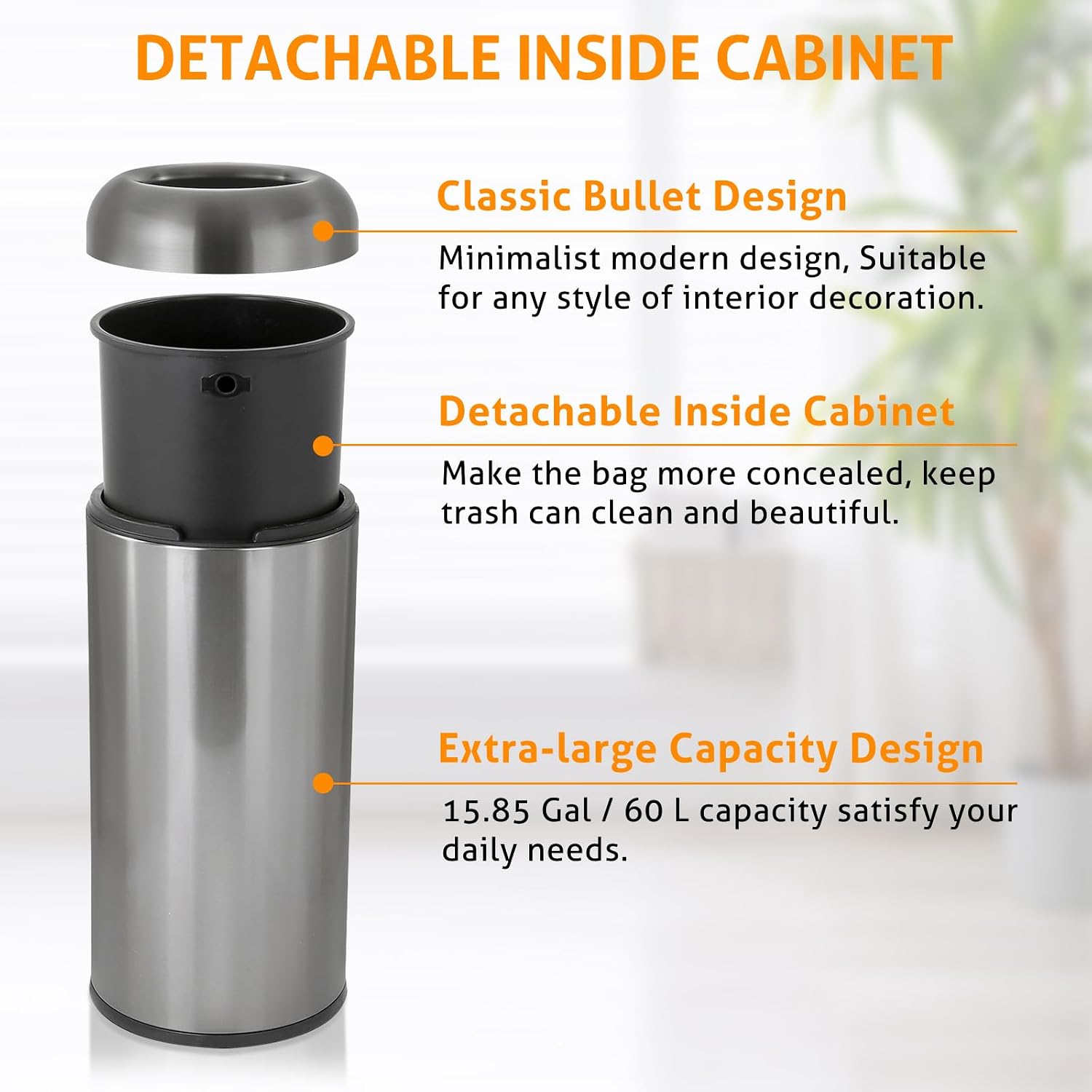 Dark‑Silver 16 Gallon Large Co - Commercial Kitchen Garbage Can review and price