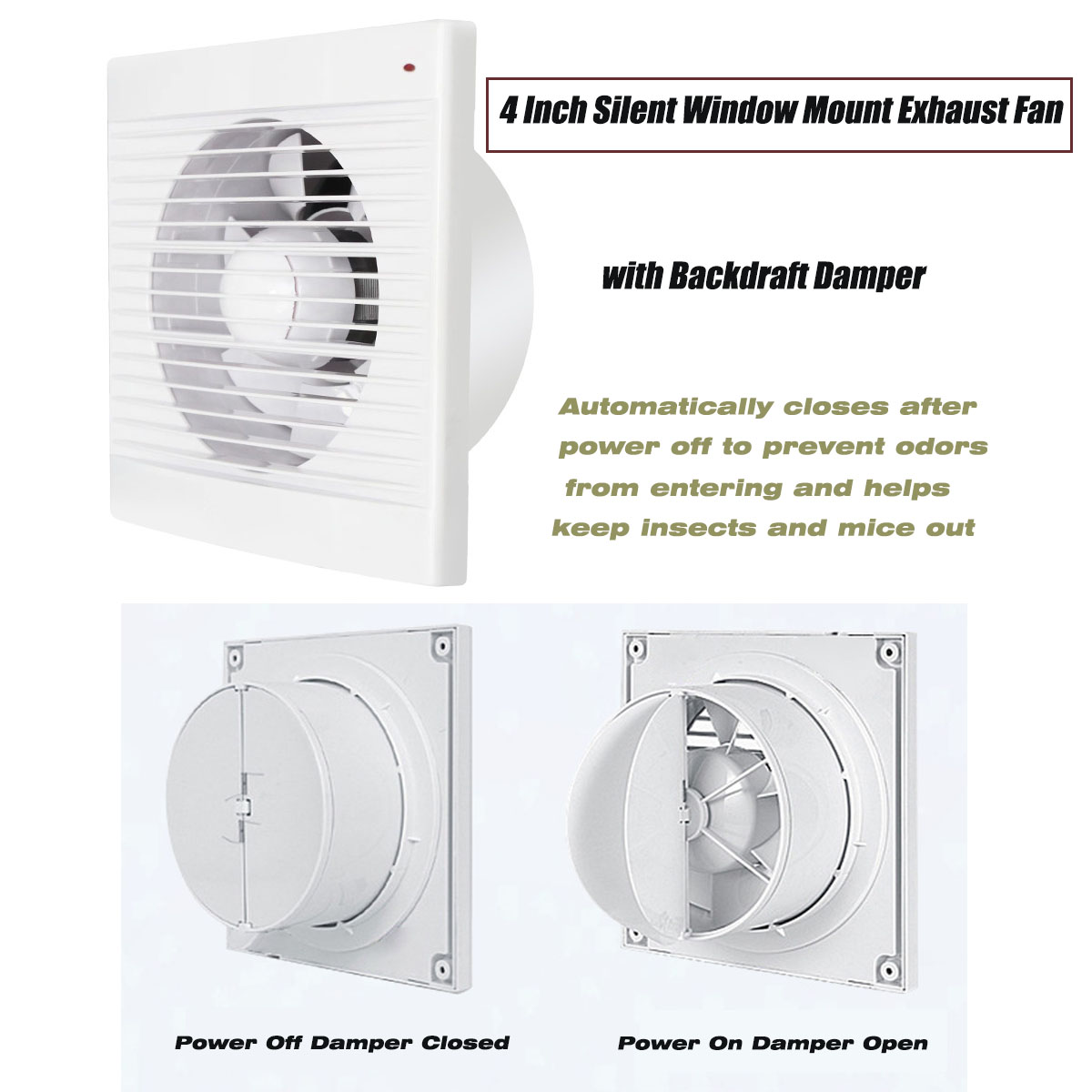 4 Inch Silent Window Mount Exh - Commercial Kitchen Exhaust review and price
