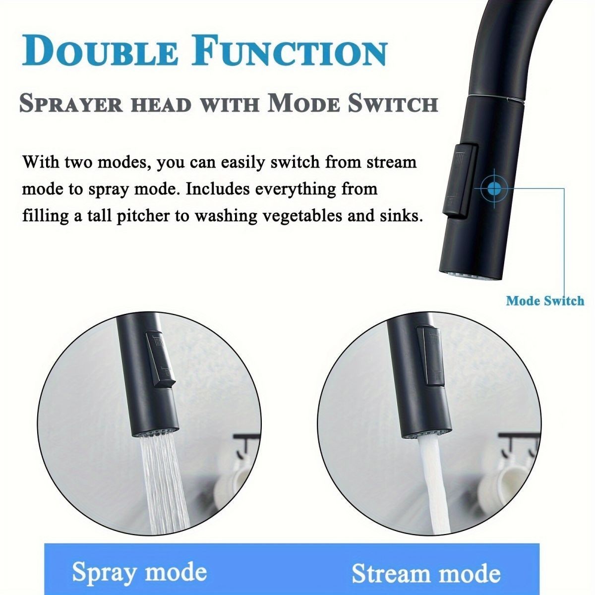 Black Kitchen Faucet Two Funct - Commercial Kitchen Faucets review and price
