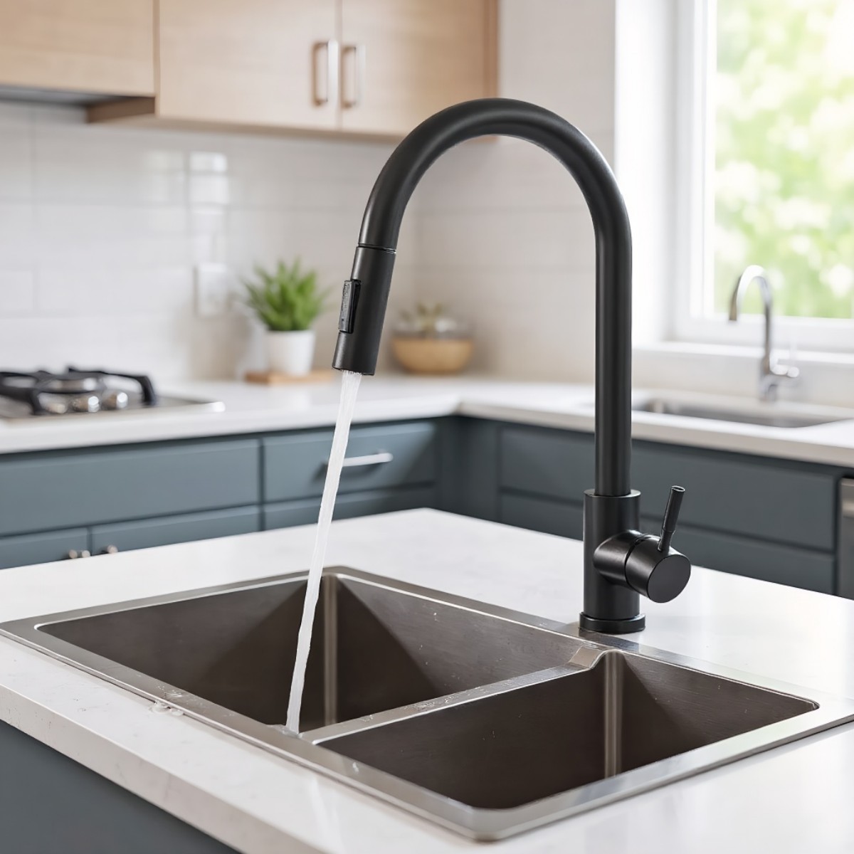 Black Kitchen Faucet Two Funct - Commercial Kitchen Faucets review and price
