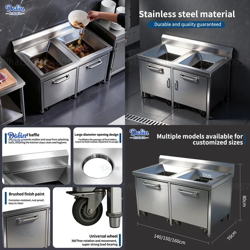 Commercial Stainless Steel 304 - Commercial Kitchen Garbage Can review and price