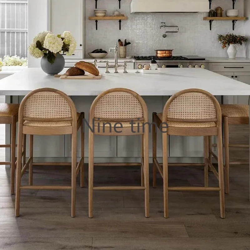 Solid Wood Rattan Kitchen Bar  - Commercial Kitchen Counter review and price