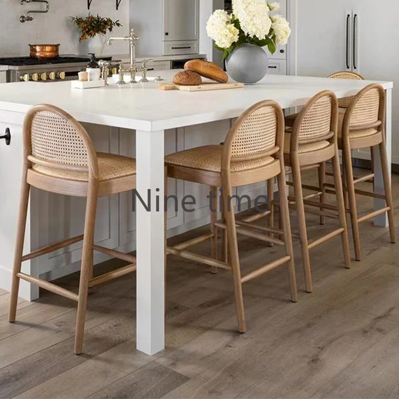 Solid Wood Rattan Kitchen Bar  - Commercial Kitchen Counter review and price